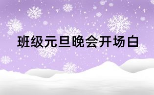 班级元旦晚会开场白