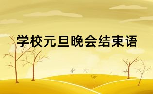 学校元旦晚会结束语