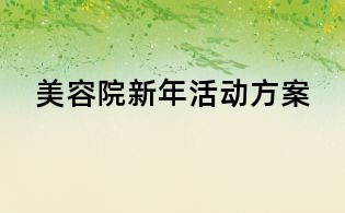 美容院新年活动方案
