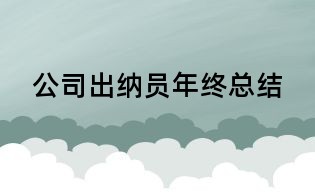公司出纳员年终总结