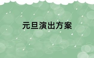 元旦演出方案