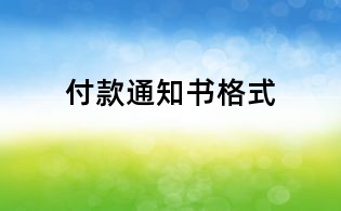 付款通知书格式