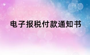 电子报税付款通知书