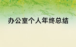 办公室个人年终总结