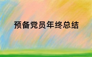 预备党员年终总结
