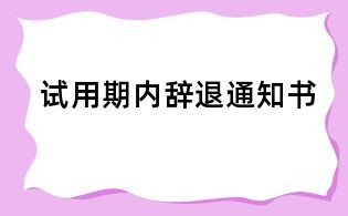 试用期内辞退通知书