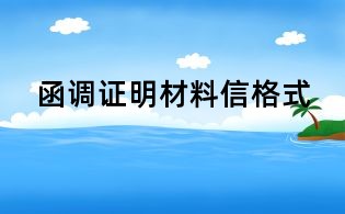 函调证明材料信格式