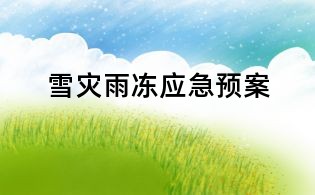 雪灾雨冻应急预案