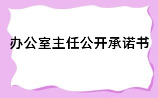 办公室主任公开承诺书