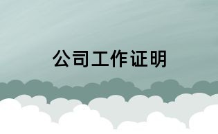 公司工作证明