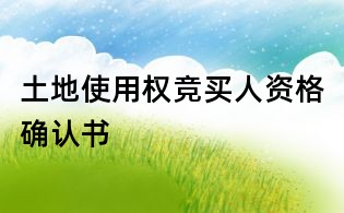 土地使用权竞买人资格确认书