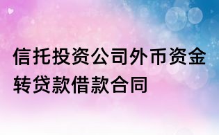 信托投资公司外币资金转贷款借款合同