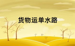 货物运单水路