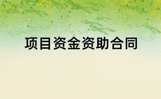 项目资金资助合同