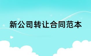 新公司转让合同范本