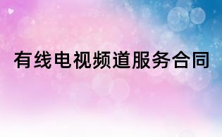 有线电视频道服务合同