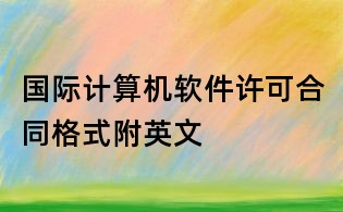 国际计算机软件许可合同格式附英文