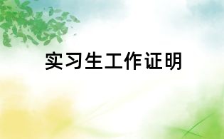 实习生工作证明