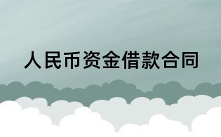 人民币资金借款合同