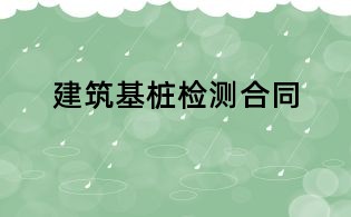 建筑基桩检测合同