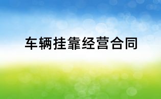车辆挂靠经营合同