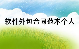 软件外包合同范本个人