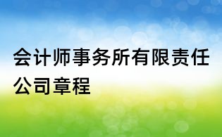 会计师事务所有限责任公司章程
