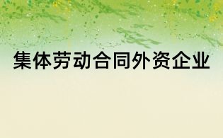 集体劳动合同外资企业