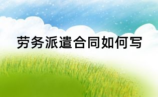 劳务派遣合同如何写