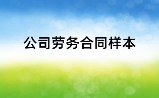 公司劳务合同样本