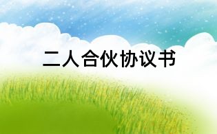 二人合伙协议书