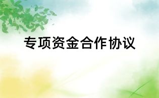 专项资金合作协议