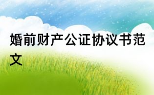 婚前财产公证协议书范文