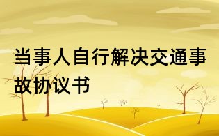当事人自行解决交通事故协议书
