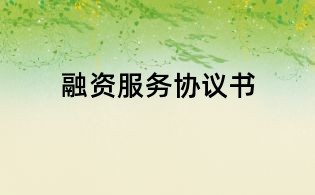 融资服务协议书