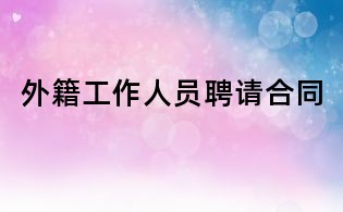 外籍工作人员聘请合同