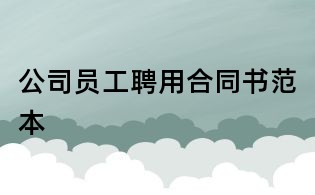 公司员工聘用合同书范本