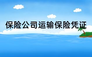 保险公司运输保险凭证