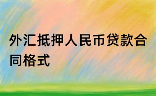 外汇抵押人民币贷款合同格式