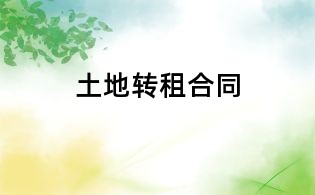 土地转租合同