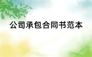 公司承包合同书范本