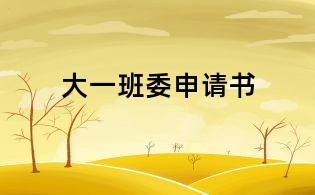 大一班委申请书