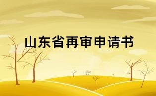 山东省再审申请书