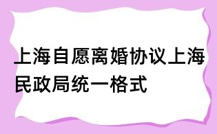 上海自愿离婚协议上海民政局统一格式
