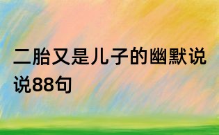 二胎又是儿子的幽默说说88句