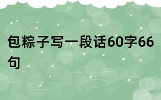 包粽子写一段话60字66句