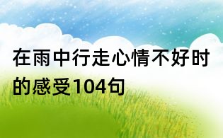 在雨中行走心情不好时的感受104句