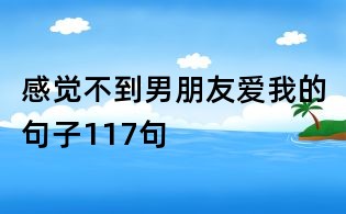 感觉不到男朋友爱我的句子117句