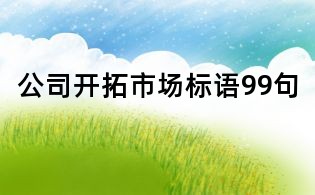 公司开拓市场标语99句