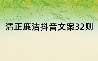清正廉洁抖音文案32则